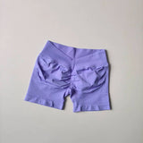 Women's High-Waist Yoga Sports Shorts Summer V-Shaped Widen Peach Hip Lifting Tight Fit Three-Part Fitness Shorts