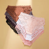 FINETOO 3Pcs Lace Hollow Out Underwear for Women Sexy Low-Waist Floral Briefs Female Invisible Breathable Lingerie Soft Intimate