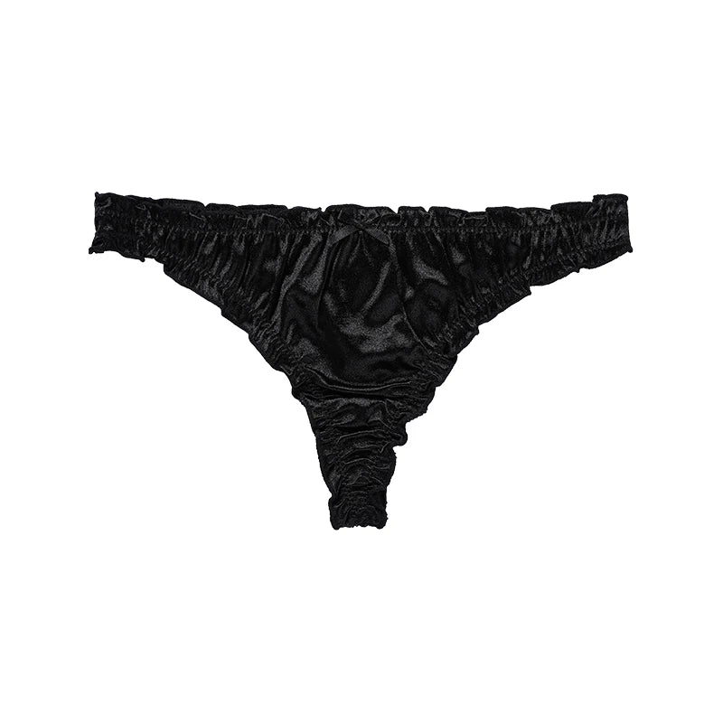 1Pcs/7Pcs Hot Sale Ladies Frill Trim Satin Ice Silk Seamless No Show Underwear Invisible Briefs Tanga Bragas Women's Panties