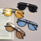 Vintage Men Women Big Sunglasses Men Square Shades Brand Designer Unisex Sun Glasses Black Lense Male Female Sunglasses UV400