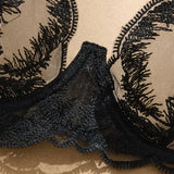 Black Feathers Comfortable Underwear Set Soft And Stylish Women's Intimate Apparel Ensemble