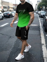 2024 New Summer Street Men's Suit Sportswear Men's Oversized Clothing 3D Print T-Shirt Shorts Men's Simple Clothing Fashion Suit