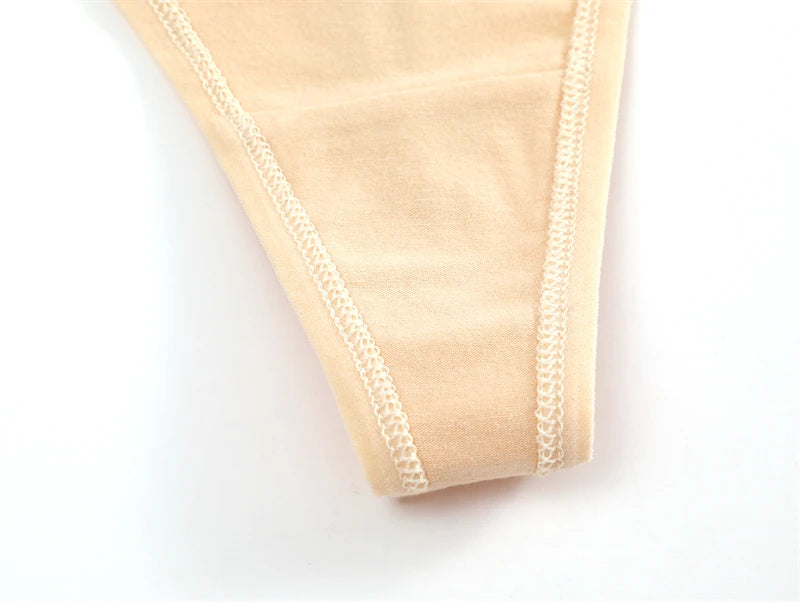 4Pcs Women's Cotton Thongs Sexy Thin Waist Underwear Traceless Low Waist G-string Sports T-Back Female Breathable Panties S-XL