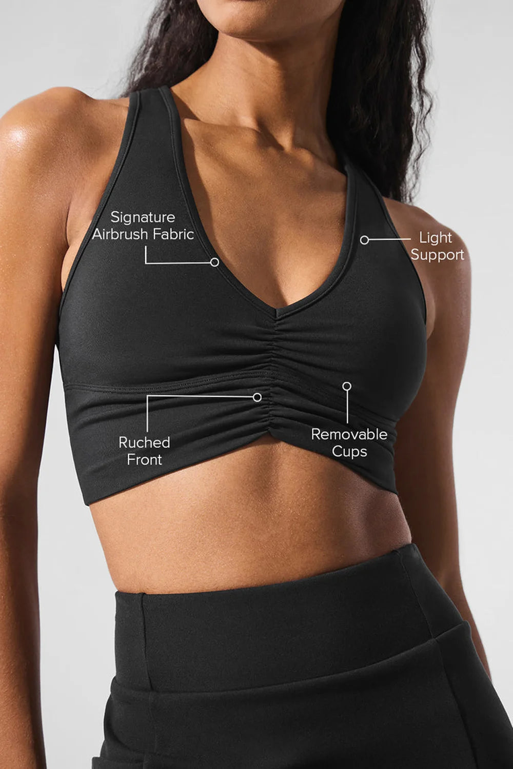 Woman's Sports Top Pleated Design Decorate Body Shape Removable Padding Seamless Yoga Tank Lady's Sexy Lingerie Bra