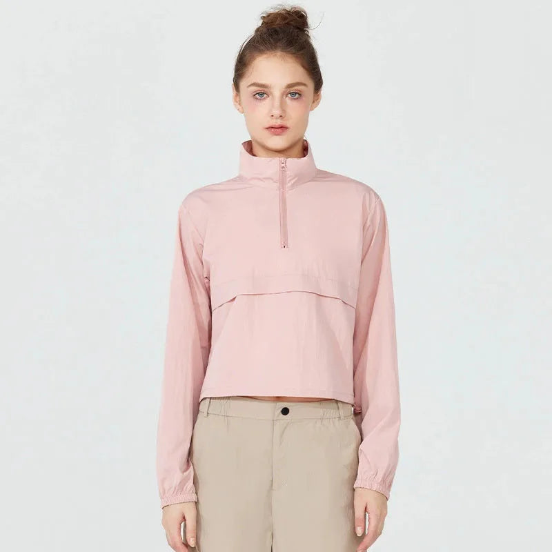 1PC Women's Long-Sleeve Fitted Athletic Jacket for Spring & Fall - Ideal for Running, Gym Workouts & Yoga