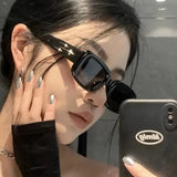 Retro Y2K Small Square Kitten Eye Sunglasses Women Men Fashion Colorful Mirror Lens Punk Sports UV Protection Sun Glasses