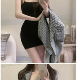 Elegant Solid Sling Sleeveless Type A Sheath Mini Short Dresses Summer New Sexy Slim Slimming Arm Covering Dresses
