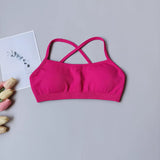 Seamless Women's Yoga Sports Bra Racer Back Nylon Breathable Running Gym Top Underwire Sexy Underwear Fitness Gym Bra Top