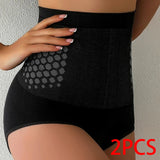 Flarixa 1/2/3Pcs Seamless Women's High Waist Abdomen Control Panties Magnetic Therapy Warm Uterus Underwear Body Shaping Briefs
