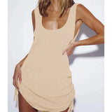 20 Colors Backless Lace Up Crochet Knitted Tunic Beach Cover Up Cover-ups Beach Dress Beach Wear Beachwear Female Women V5479