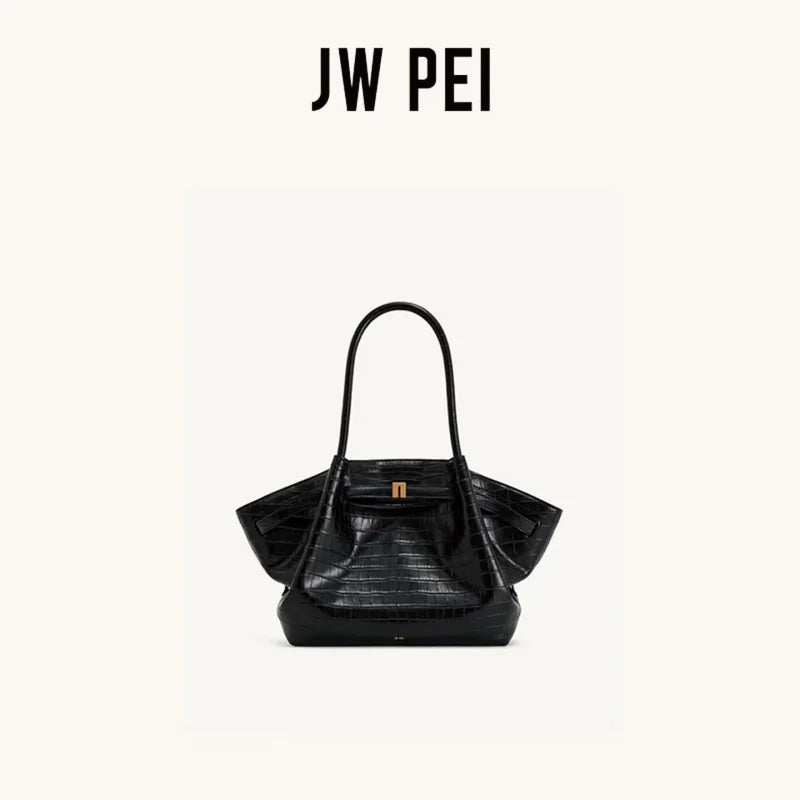JW PEI Lucia Top-Handle Bag Luxury Designer Crossbody Shoulder Bag for Women Elegant Turn Lock Vegan Leather Messenger Purse