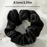 5pcs Retro Real Silk Large Scrunchies - Premium Hair Bands for Women, Suitable for Top Knots, Hair-friendly Hair Ties
