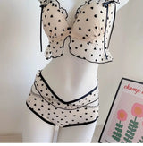 MOYISU Japanese Mesh No-wire lace Underwear set Women's small breasts gather sexy pure desire sweet bra cute bra Panty SET TUSHY