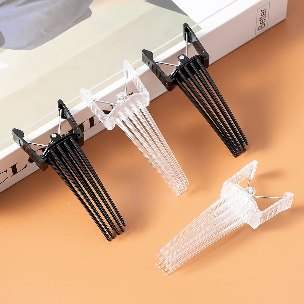 1/2 Pcs Trendy Black Acrylic Curling Roots Hair Clips Natural Traceless High Skull Top Fluffy Hairpin Hair Comb Accessories Set