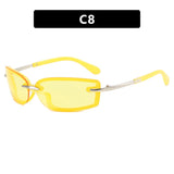 Rimless Y2K Style Sunglasses Rectangle Fashion Popular Women Men Shades Square Sun Glasses for Female Male Glasses Metal Frame