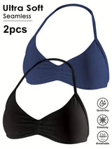 Women's High-Support Lace-Up Sports Bra - Thin-Strap Camisole, Seamless, Tight-Fit for Push-Up Training & Yoga, Gym Top