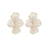 Chiffon flower multi-layer earrings, summer beach vacation style exaggerated earrings design, light luxury, niche