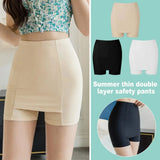 Double Layer Safety Panties For Girls Women Boxer High Waist Protective Shorts Under the Skirts Summer Dress Underwear