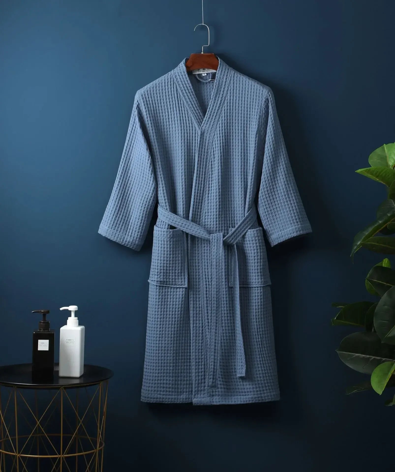 Cotton Terry Robe for Spring and Summer Thin Morning Robe Long Sleeve Waffle Bathrobe Hotel Beauty Bath Towel for Couples