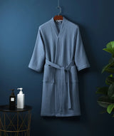 Cotton Terry Robe for Spring and Summer Thin Morning Robe Long Sleeve Waffle Bathrobe Hotel Beauty Bath Towel for Couples
