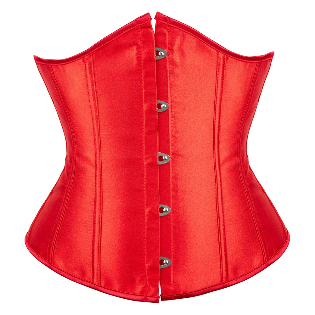 Underbust Corset Waist Slimming Corset Bustiers Body Shaper for Women Steampunk Lace-up Corset Belt Waist Trainer
