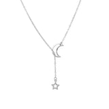 New Simple Moon Star Pendant Choker Necklace Simple Gold Color Alloy Charm Chain Collares Necklace For Women Party Jewelry