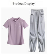 DRUR Summer Hiking Tracksuit Women Breathable Quick Dry Running Set  2 Piece Gym Outfit Slim Fit Sports Top Cargo Pants Suit New