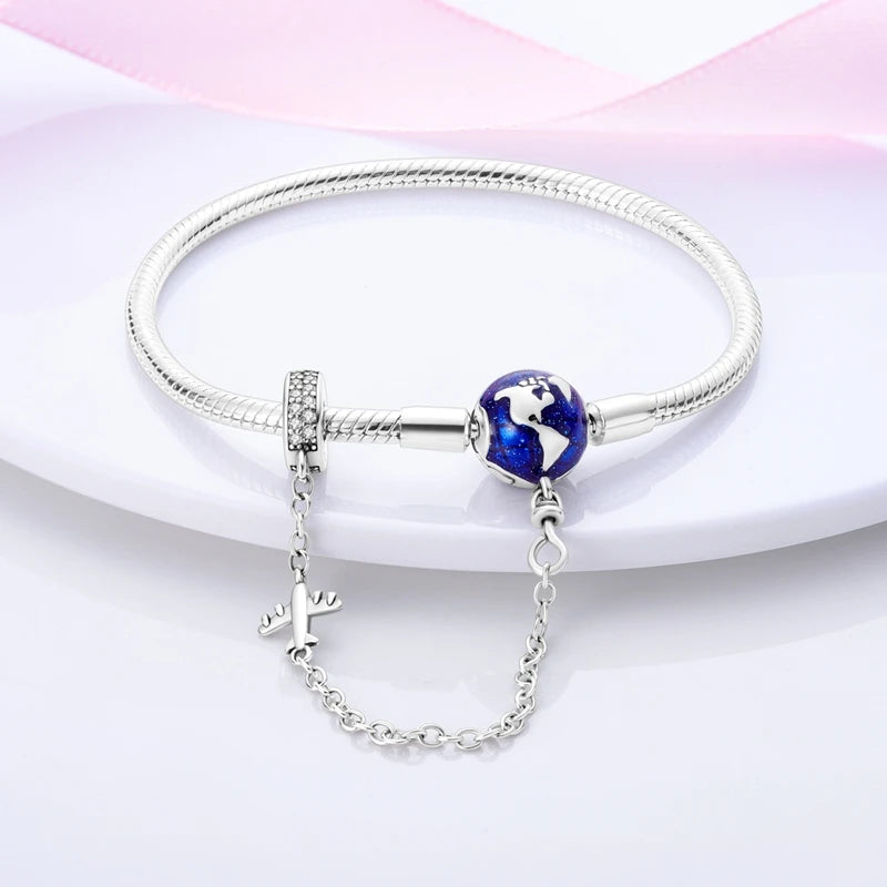 Bracelet Original 925 Sterling Silver Charm Bracelet 17-20CM Love Heart Pave Zirconia Bracelet for Women DIY Charm Jewelry Gifts