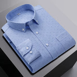 New In Shirt Oversize Long-Sleeve 100%Cotton Shirts for Men Slim Fit Formal Plain Shirt Plaid Casual Tops Designer Black Clothes