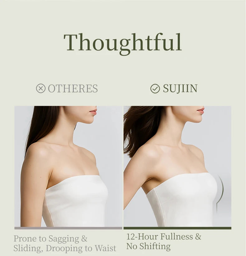 SUJIIN Summer Invisible Strapless Bras for Women Seamless Wireless Push Up Bra Lady Tube Top Supportive Bralettes Woman MX388