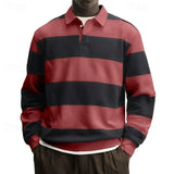 2026 New Striped Graphic Polo Shirts For Men Fashion Autumn Long Sleeve 3D Printed Golf Polo Casual Oversized Business Tops