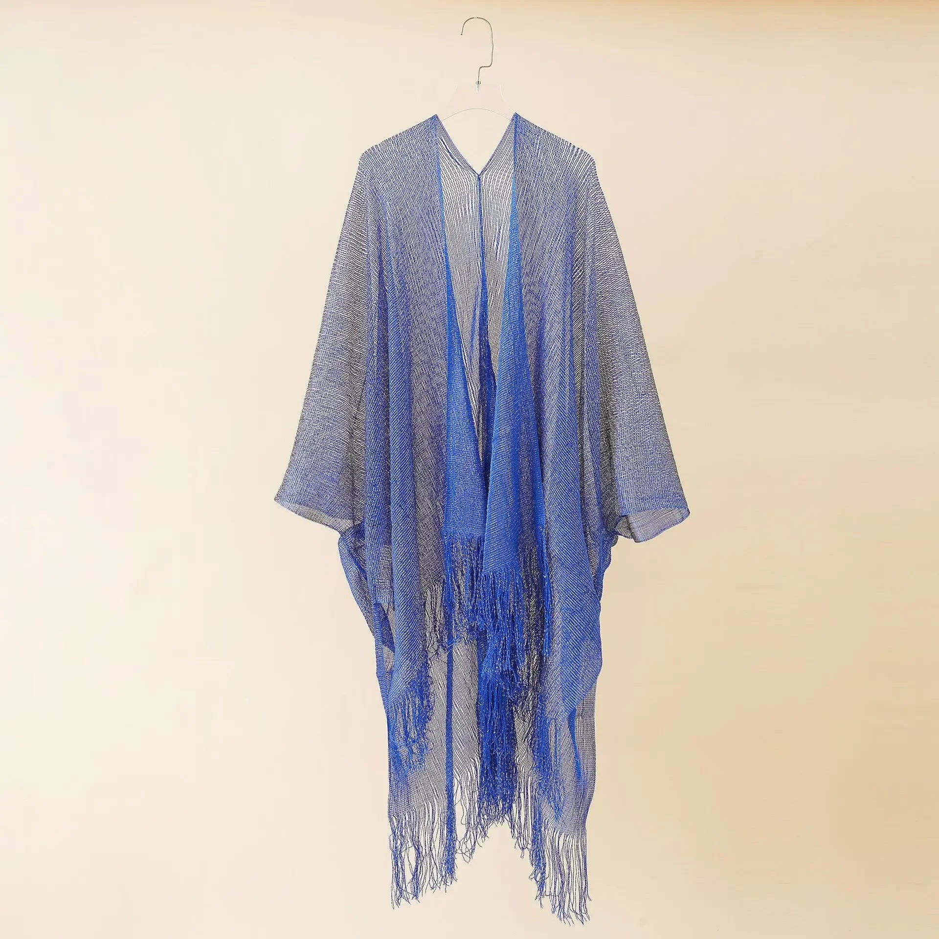 Swimsuit Cover-ups  Fashion Tassel Gold Bikini Beach Cover Up Sexy Beach Dress Tunics for Women Summer Wear See Through