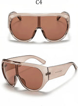 INS Popular Oversized Pilot Sunglasses Women Fashion Luxury Big Frame One Piece Gradient Sunglasses Retro Classic Thick Shades