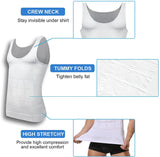 Men Slimming Body Shaper Abdomen Reducer Underwear Tank Top Sleevelss Wide Strap Shapewear Fitness Posture Correct Belly Abdominal Fat Reducer Vest Breathable Soft Waist Trainer S-3XL