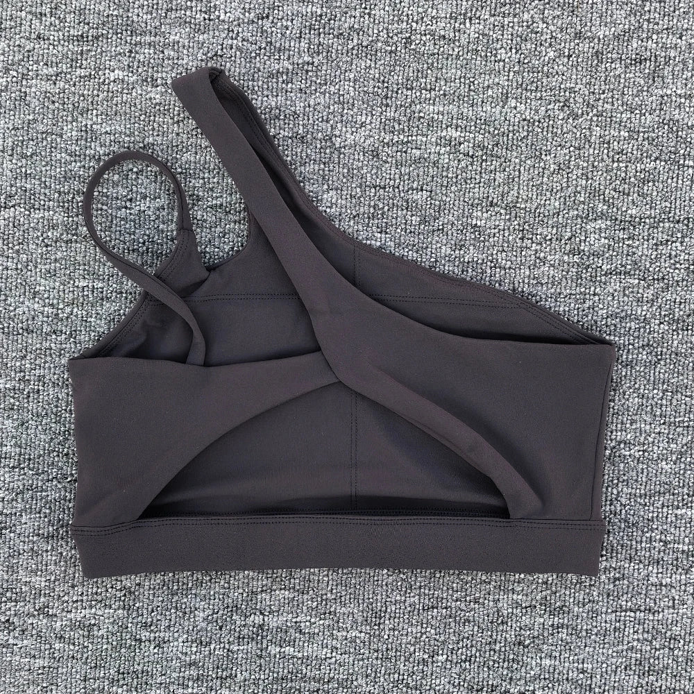 Women Shockproof Sport Bra Women's Beautiful Back Gym Sports Underwear Women Oblique Shoulder Straps Running Fitness Yoga Bra ﻿