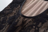 Sexy See Through Lace With Lining Backless Spaghetti Strap Bodysuit Woman Sling Tight Short Jumpsuit Slim Fit Rompers Playsuits