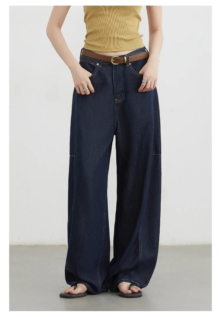 CHIC VEN Women's Jeans Loose Casual New High Waist Split Female Wide Leg Denim Pants  Spring Autumn 2025