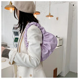 Fashion Pleated Handlebags for Women PU Cloud Bags Leisure Armpit Bag Shopping Shoulder Bags Dumpling Handbag Female Hand Bags