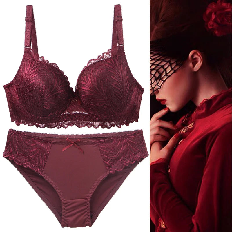 DaiNaFang Push Up Bras Set For Women Breathable Lift 34/75 36/80 38/85 40/90 42/95 BC Cup Underwear Bow Lingerie
