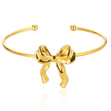 Exquisite Classic Bump Pattern Openning Bangles Bracelet For Women Cuff Bracelet Gold Color Stainless Steel Hand Ornament Gift