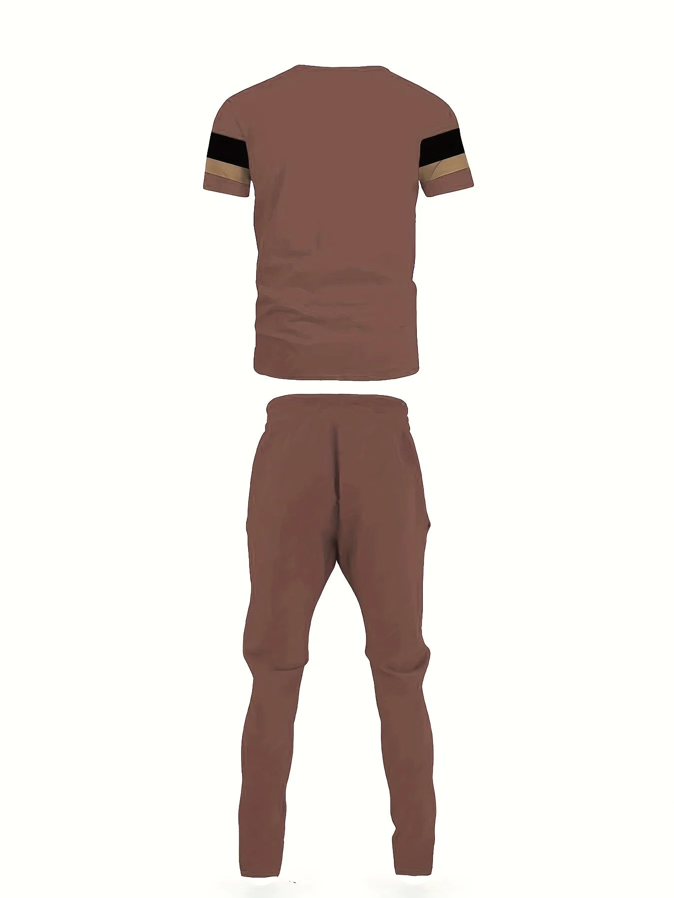The new men's set for summer 2025 featuring 3D striped prints is a casual and fashionable outdoor sportswear