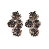 Chiffon flower multi-layer earrings, summer beach vacation style exaggerated earrings design, light luxury, niche