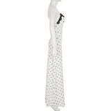 Tossy Lace V-Neck Patchwork Maxi Dress Women Backless High Waist Slim Spaghetti Contrast Party Dress Female Spring Long Dress