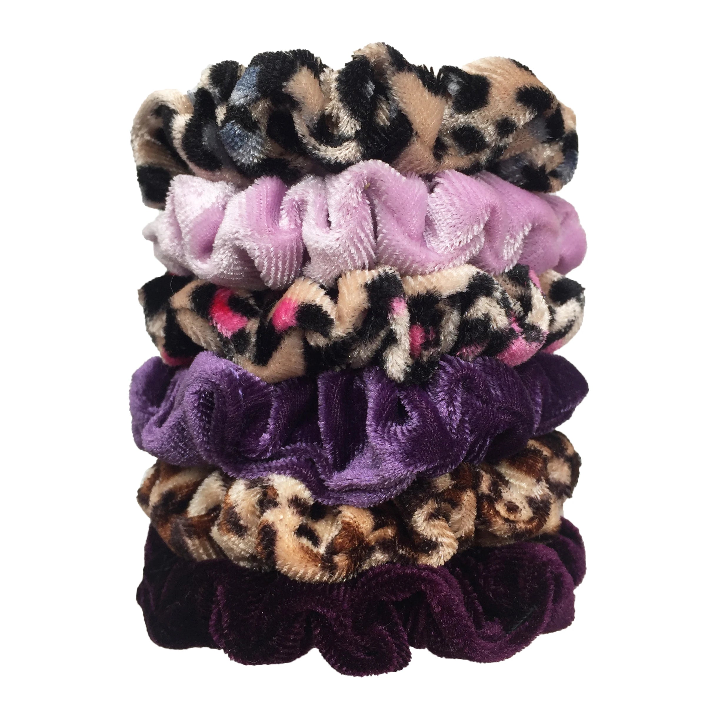 24/50/6pcs Scrunchies Women Velvet accessoires for boutique Cute Leopard High Quality Elastic Headwear Ponytail Hair Tie