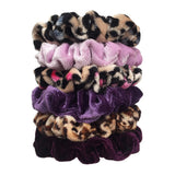 24/50/6pcs Scrunchies Women Velvet accessoires for boutique Cute Leopard High Quality Elastic Headwear Ponytail Hair Tie