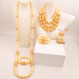 32inches 2Layers orange artifinal nigerian coral bead jewelry set wedding