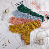 Hollow Out Lace Sexy Girls G String Panties Women Briefs Transparent Thong Thin Underwear Female Low Waist Lingerie Size S-XL