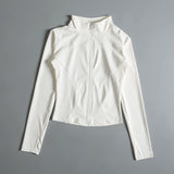 Women Zip Fitness Yoga Shirt Long Sleeve Sports Jacket Gym Top Activewear Running Coats Workout Clothes Woman