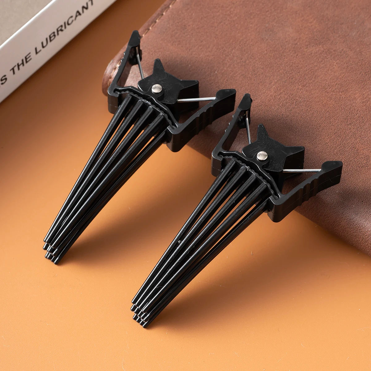 1/2 Pcs Trendy Black Acrylic Curling Roots Hair Clips Natural Traceless High Skull Top Fluffy Hairpin Hair Comb Accessories Set