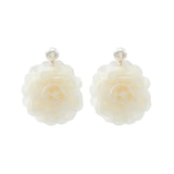 Chiffon flower multi-layer earrings, summer beach vacation style exaggerated earrings design, light luxury, niche